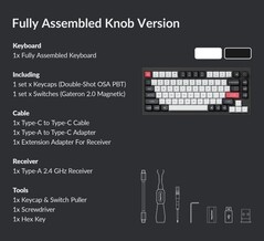 Keychron Q1 HE viene fornito con tutto il necessario per iniziare a usare e modificare la tastiera. (Fonte: Keychron)