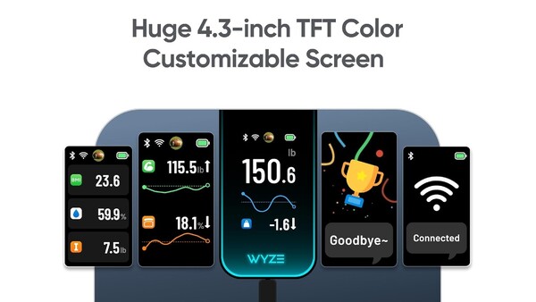 La Wyze Scale Ultra ha un grande schermo a colori per visualizzare le metriche sulla salute. (Fonte: Wyze)