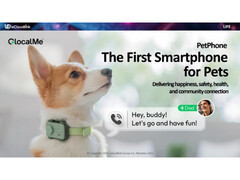 Un&#039;immagine promozionale del PetPhone di GocalMe, uno smartphone progettato per gli animali domestici. (Fonte immagine: ucloudlink)