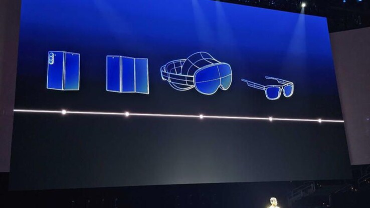 Samsung ha anche presentato un occhiale multi-fold (tri-fold) e occhiali per la realtà mista/aumentata all'evento Galaxy Unpacked. (Fonte immagine: @TechKard)