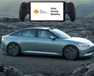 Il portale PlayStation è raffigurato sopra la Sony Honda Afeela 1 EV (Fonte: Sony Honda Mobility, Sony PlayStation con modifiche)