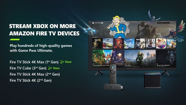 Il servizio Xbox Cloud Gaming è ora disponibile su quattro dispositivi di streaming Amazon Fire TV. (Fonte: Xbox).