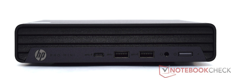 Anteriore: USB Tipo-C 20 Gbit/s, 2x USB Tipo-A 10 Gbit/s, audio 3,5 mm