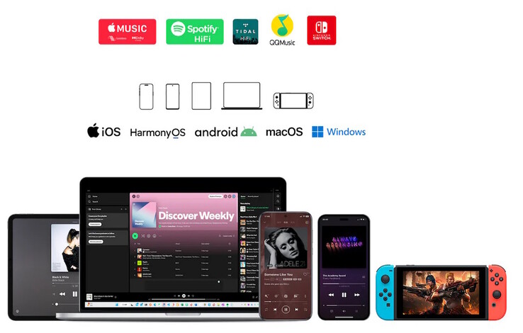 Il DAC Questyle M18i è compatibile con Apple, Android, HarmonyOS, MacOS, Windows e dispositivi di gioco. (Fonte: Questyle)
