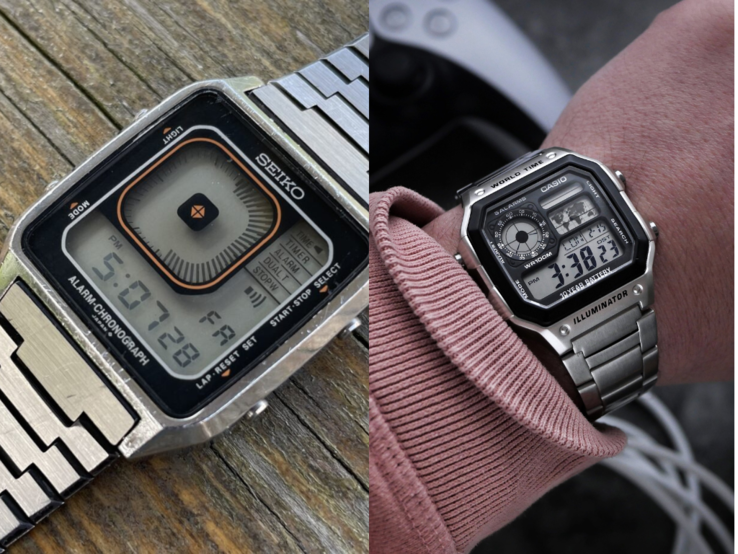 Il Seiko G757 (a sinistra) e il Casio AE-1200WHD-1AV (a destra). (Fonte: MyRetroWatches e MTR Watches)