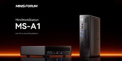 Il mini PC Minisoforum MS-A1, con componenti interni AMD e fino a 96 GB di memoria, parte da 259 dollari per la versione &quot;barebones&quot;. (Fonte immagine: Minisforum)