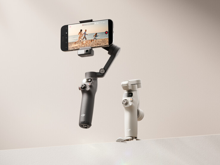 Osmo Mobile 7P e Osmo Mobile 7, da davanti a dietro. (Fonte: DJI)