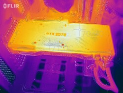 Mappa termica dell'RTX 2070 SUPER FE durante una prova di stress con target di potenza del 100%.