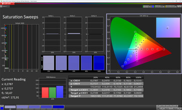 Saturazione del colore della visualizzazione interna (Profilo: Professionale, Standard; Spazio colore di destinazione: sRGB)