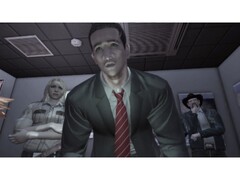 Una schermata di gioco di Deadly Premonition che mostra il protagonista del gioco e il cast di supporto. (Fonte immagine: Steam)