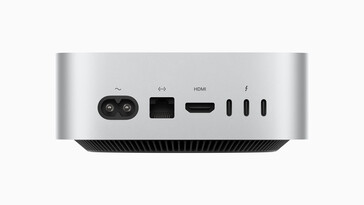 Retro: cavo di alimentazione, Gigabit Ethernet, HDMI 2.1, 3x USB-C Thunderbolt 5 (120 Gbit/s, DisplayPort Alt mode 1.4) (immagine: Apple)