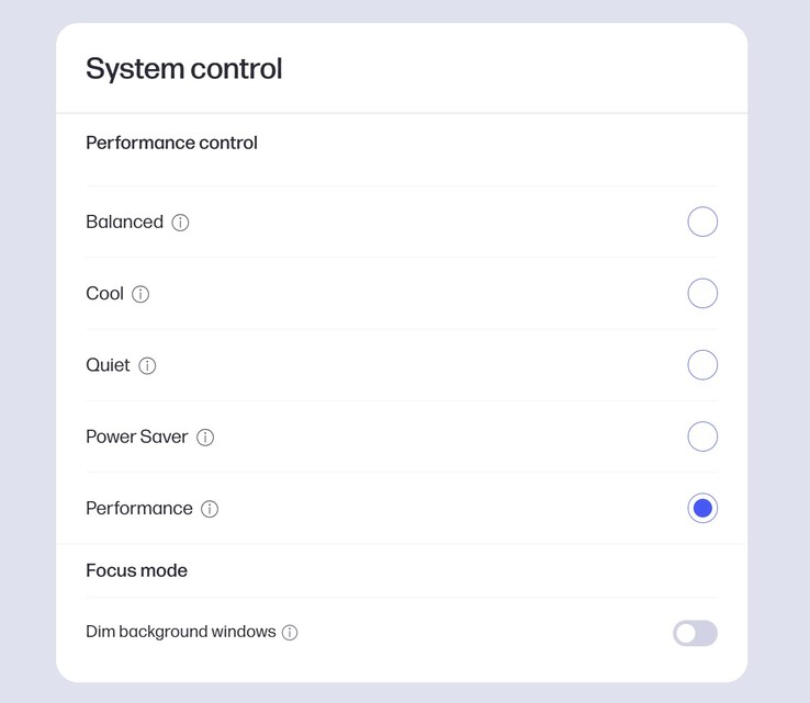 Diverse modalità di prestazioni su HP OmniStudio X