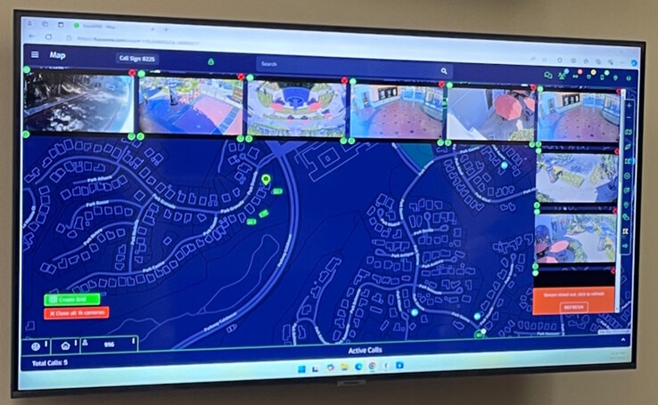 Le chiamate al LASD Watch Center vengono immediatamente mappate e tutti i feed delle telecamere vicine possono essere visualizzati in tempo reale. (Fonte immagine: ASM Jacqui Irwin su X)