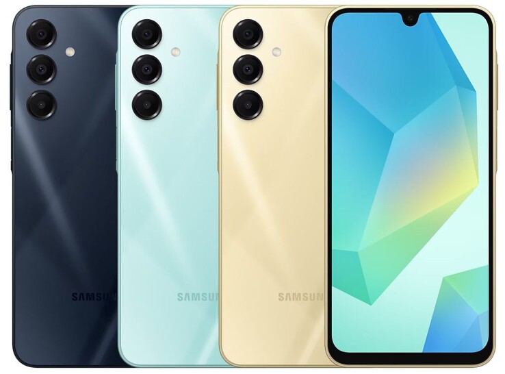 Samsung Galaxy A16 5G nei colori Blu, Nero, Oro e Verde chiaro (Fonte immagine : Samsung))