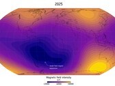 Una rappresentazione dell'Anomalia del Sud Atlantico nel 2025 (Fonte: Finlay, C.C. et al., 2025; ritagliato)
