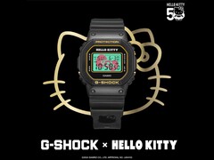 Il Casio G-SHOCK x Hello Kitty DW-5600KT24-1 JR. (Fonte: Casio)