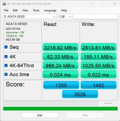 Connessione: USB 4 (40 GBit) | Dimensione dei dati: 1 GB su Minisforum AtomMan X7 Ti