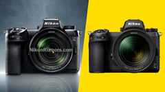 La Nikon Z6 III presenta un linguaggio di design leggermente diverso rispetto all&#039;attuale fotocamera ibrida full-frame di Nikon. (Fonte immagine: Nikon / Nikon Rumors - modificato)