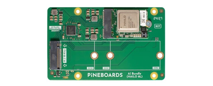 Il chip Hailo 8L installato può essere sostituito. (Fonte immagine: Pineboards)