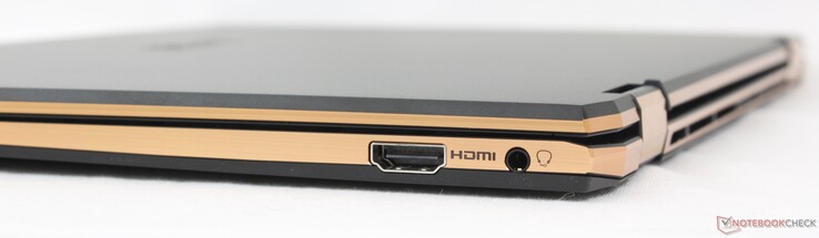 A destra: HDMI 2.1, cuffie da 3,5 mm