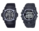 Gli orologi Fire Package 2025 di Casio, l'AWG-M100FP-1A2 (a sinistra) e il GW-2320FP-1A2 (a destra). (Fonte: Casio)