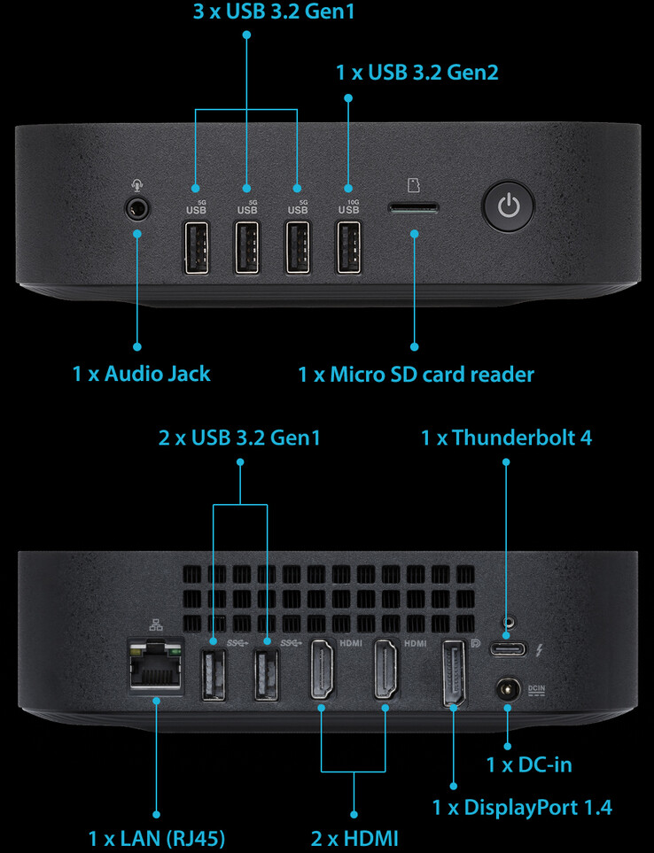 Porte di connettività di Chromebox 5a (fonte: Asus)