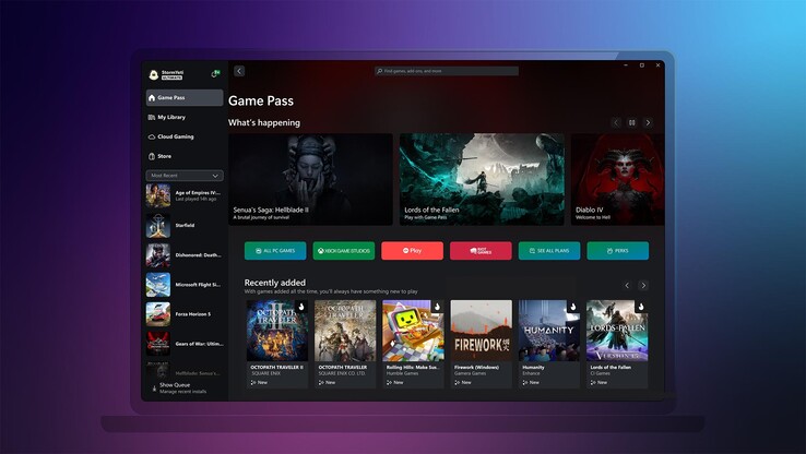 Nuova UI dell'app Xbox su PC (immagine via Xbox)