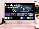 L'installazione del monitor intelligente MyView sul desktop. (Fonte: LG)