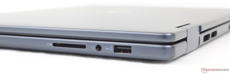 A destra: Lettore SD, cuffie da 3,5 mm, USB-A 3.2 Gen. 1
