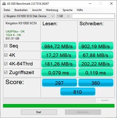 SSD AS su USB 3.2 Gen2 (10 Gbit/s)