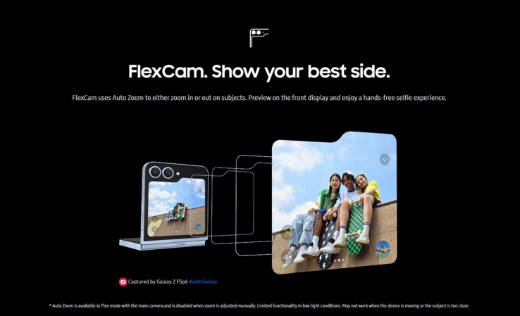 Samsung Galaxy Z Flip 6 FlexiCam (immagine via Evan Blass)