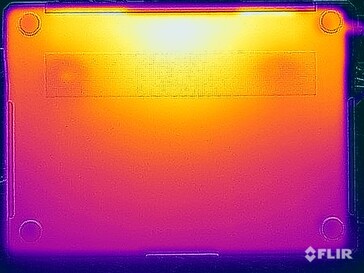 Temperature di superficie durante il test di stress (in basso)