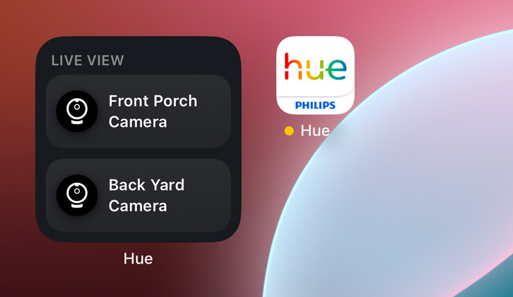 L'imminente widget per il live stream video di Philips Hue Secure. (Fonte: Philips Hue)