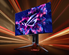 Il ROG Swift OLED PG27AQDP non ha una finitura lucida del display. (Fonte immagine: ASUS)