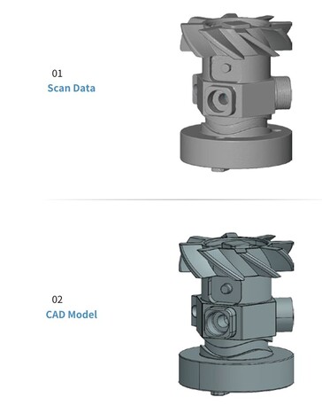 I dati dei punti prodotti dallo scanner Simscan-E possono essere utilizzati per creare rapidamente modelli che possono essere stampati da stampanti 3D. (Fonte: Scantech)