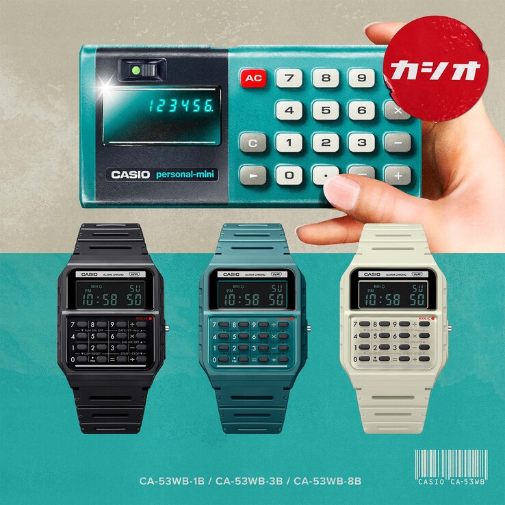 Da sinistra a destra: CA53WB-1B, CA53WB-3B e CA53WB-8B. (Fonte: Casio)