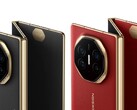 Il Mate XT di Huawei, dettagliato nei colori nero scuro e 'Ruihong', come mostrato sulla pagina VMall dell'azienda. (Fonte: Huawei)