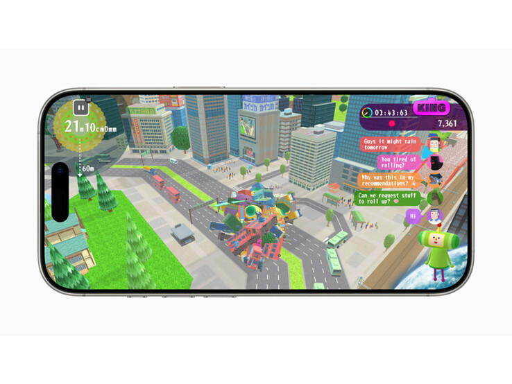 Una schermata di Katamari Damacy Rolling Live in corso di riproduzione su un iPhone. (Fonte immagine: Apple)