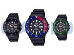 Da sinistra a destra, Casio MRW-230H-1E1V, MRW-230H-1E2V e MRW-230H-1E3V. (Fonte: Casio)