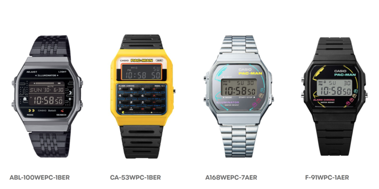 I quattro orologi Pac-Man x Casio Vintage verranno lanciati in altri Paesi europei. (Fonte: Casio)