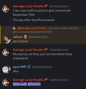 La precedente fuga di notizie del leaker sulla PS5 Pro. (Fonte: moistycharlie)