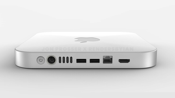 Immagini di rendering risalenti al 2021 che mostrano la presunta riprogettazione del Mac mini. (Fonte: Jon Prosser)