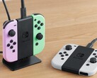 Il supporto di ricarica per Joy-Con può essere utilizzato in verticale o appoggiato su un tavolo. (Fonte: Nintendo)