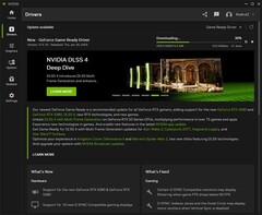 Nvidia GeForce Game Ready Driver 572.16 in download tramite l&#039;app Nvidia (Fonte immagine: Own)