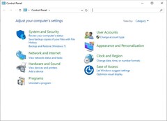 Pannello di controllo di Windows 10 (Fonte immagine: Own)