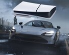 Il banner di Forza Motorsport 5 viene mostrato con la console PS5