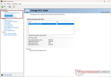 Commutazione dello stato ECC nella RTX 4090