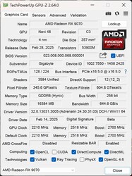 GPU-Z (Gigabyte RX 9070)