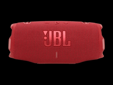 Il JBL Charge 6 presenta una base stabile e un marchio evidente sul davanti. (Fonte: JBL)